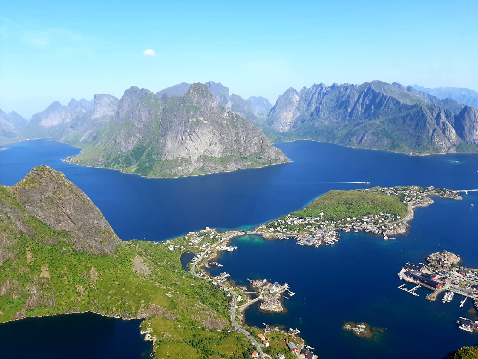 vista aérea de los fiordos de noruega